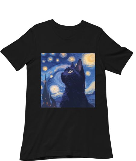 starry night cat Regular T-Shirt