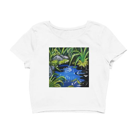 Ghibli studio- pond. Crop Top