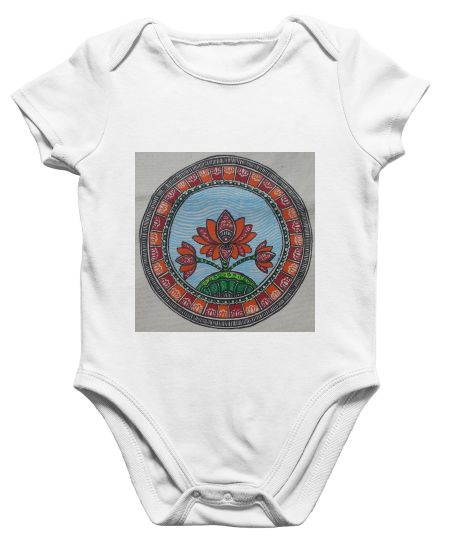 Madhubani Lotus in Pond Onesie