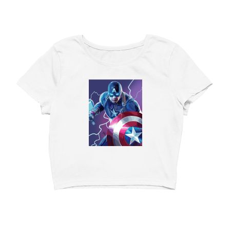 Captain America Illustration Crop Top