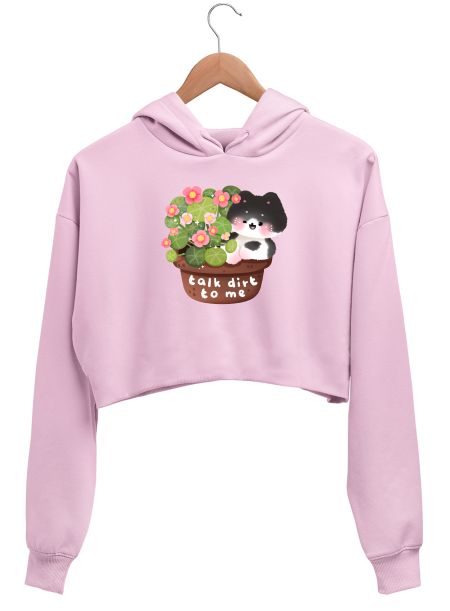 Cute kawaii plant lover pun Crop Hoodie