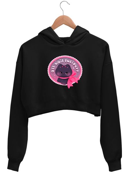 All hail lucipurr Crop Hoodie
