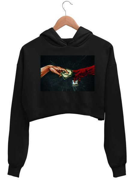 Deal With The Devil Crop Hoodie