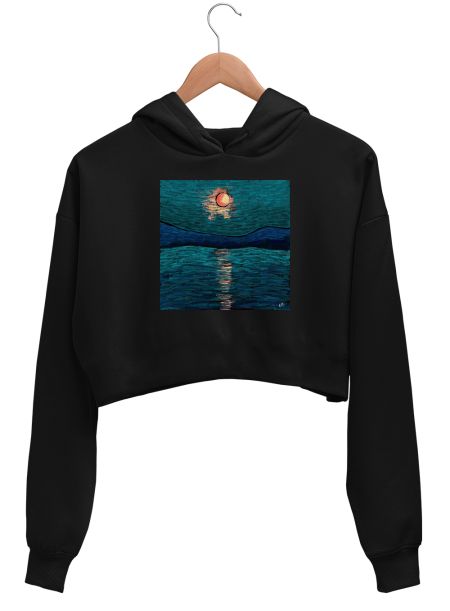 Van Gogh inspired Sunset Crop Hoodie