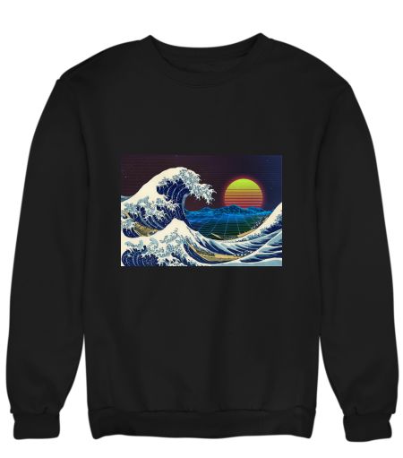 The Great Wave with Vaporwave Aesthetic Sweatshirt