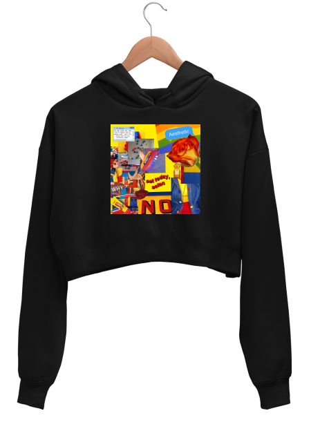 90s aesthetic (2) Crop Hoodie