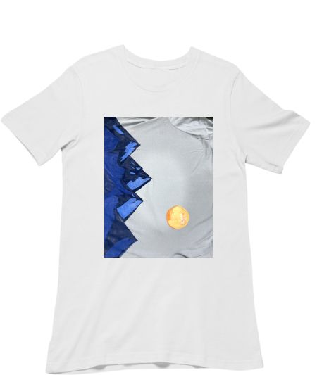 Hand Painted Mountains and Sun Regular T-Shirt