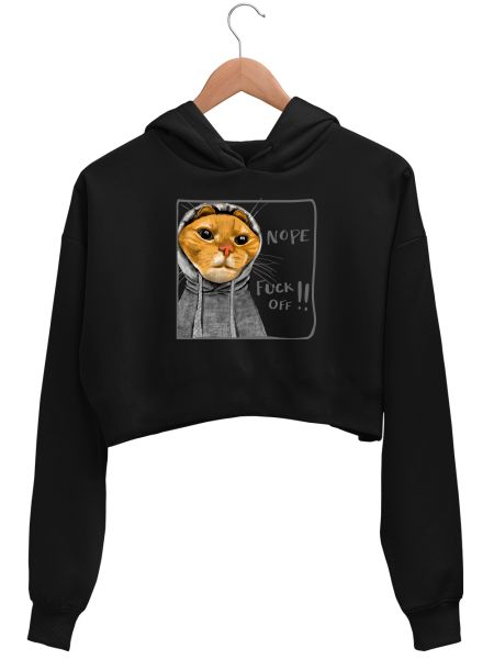 ANGRY MEOW!! Crop Hoodie