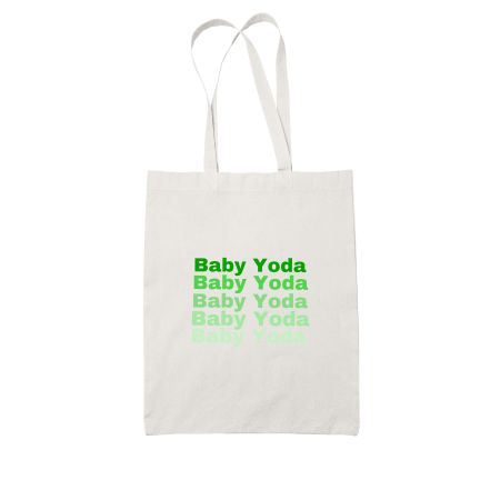 Baby Yoda White Tote Bag