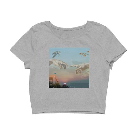 Surreal adam and eve Crop Top