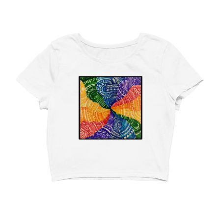 Handmade Chakra Coloured Psychedelic Art Crop Top