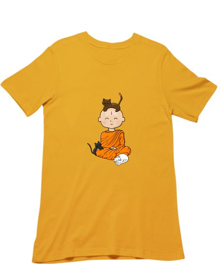 Cats and Monk vibing Regular T-Shirt