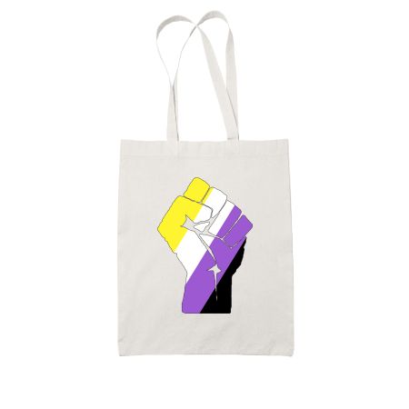 Enby Resistance White Tote Bag