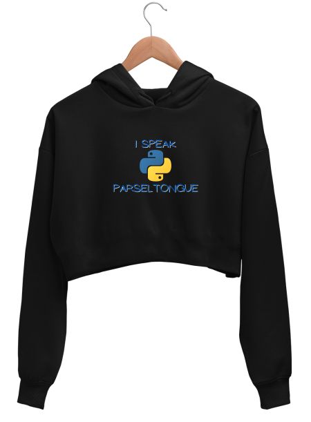 Python coder - I speak parseltongue Crop Hoodie