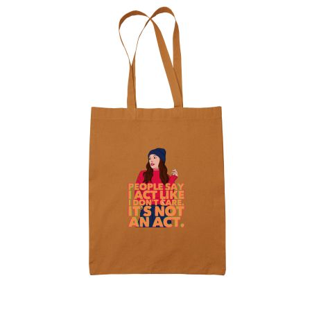 I act like I don't care. Colored Tote Bag