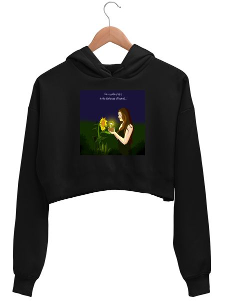 Guiding light in the darkness  Crop Hoodie