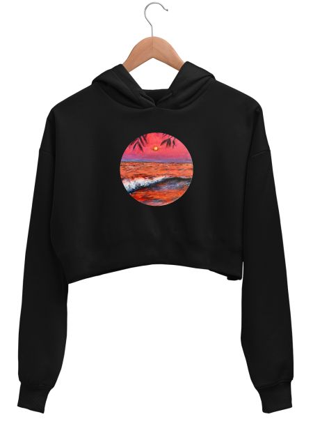 crimson shore Crop Hoodie