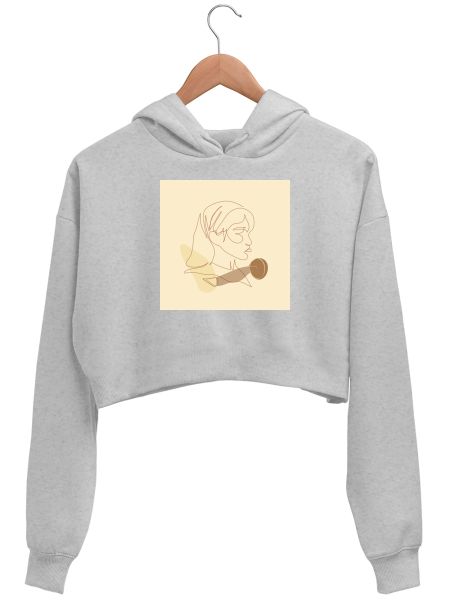 Line art Crop Hoodie