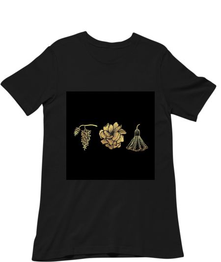 Golden glittery flowers Classic T-Shirt