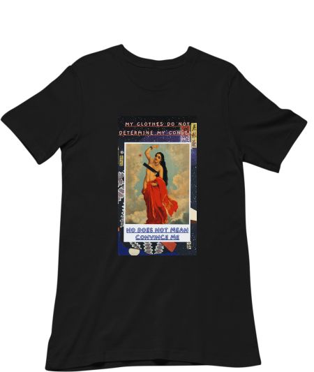 Consent no means no feminist vintage painting Classic T-Shirt