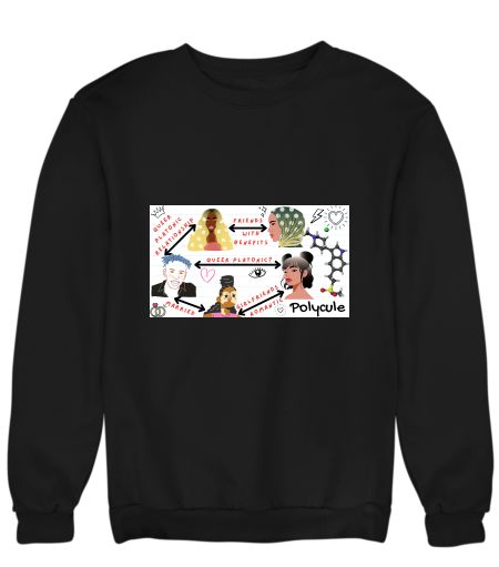 Polycule lesbian LGBTQ pride straight illustration Sweatshirt