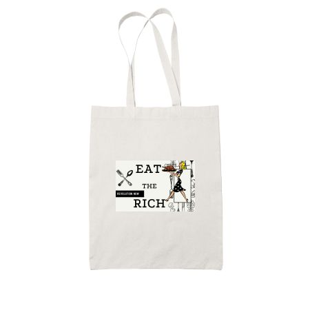 Eat the rich communism Revolution vintage retro White Tote Bag