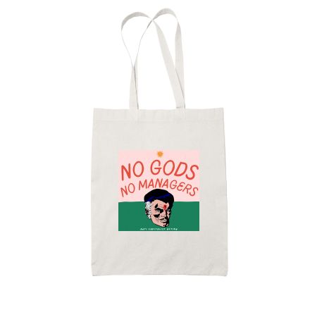 No gods no managers anarchy communism aesthetic White Tote Bag