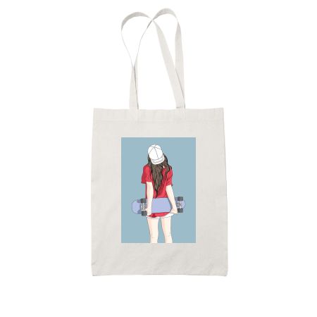 Skater Girl White Tote Bag