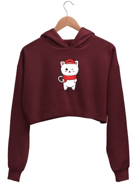 Red (Cat's Version) Crop Hoodie