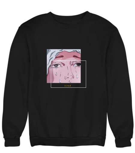 Tired crying retro  Sweatshirt