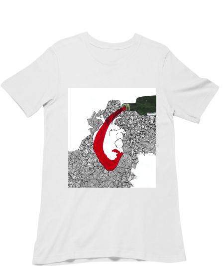 wine colored heart Regular T-Shirt