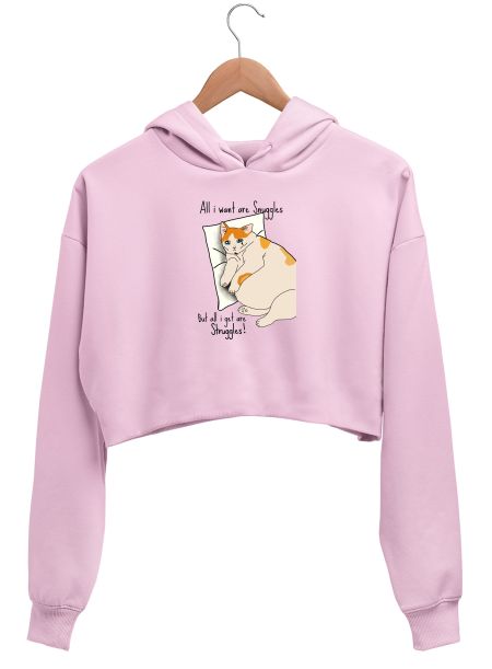 Sad Cat Crop Hoodie