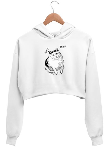 Huh Cat. Crop Hoodie