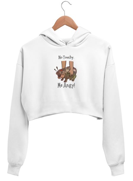 Angy Moo Deng Crop Hoodie