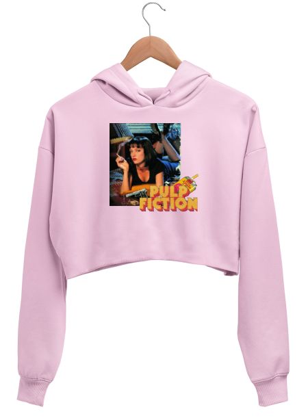 Pulp fiction oversized tee Crop Hoodie