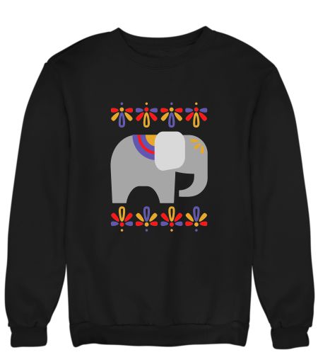 Ethnic Elephant  Print Sweatshirt