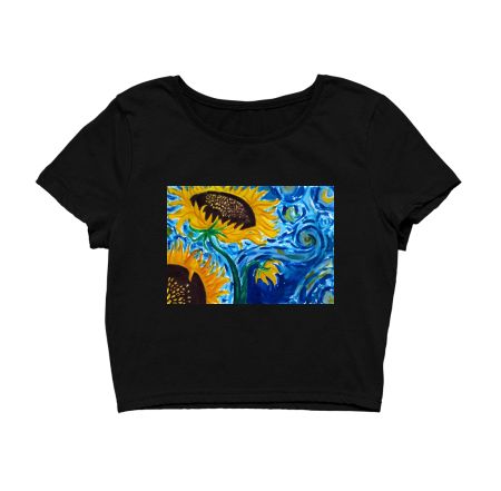 Sunflowers X Starry Night Crop Top