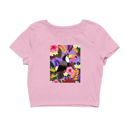 Purple Toucan  Crop Top