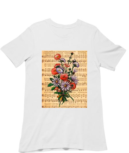 Vintage Botanical on sheet music Regular T-Shirt