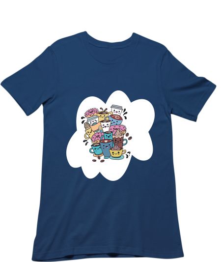 "Donut & Coffee Doodle" Classic T-Shirt