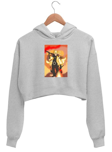 ANIME -NARUTO UZAMAKI  Crop Hoodie