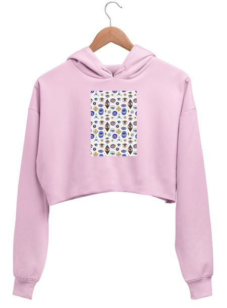 Greek evil eye Crop Hoodie