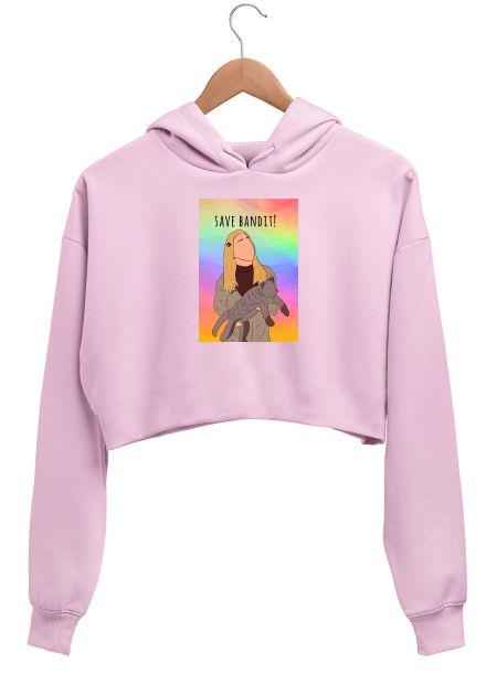 The office-Save bandit Crop Hoodie