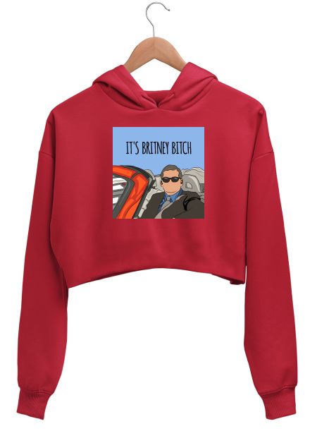 The office-Its britney bitch Crop Hoodie