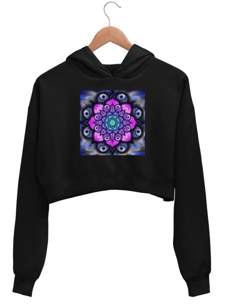 Ocean’s Mandala Crop Hoodie