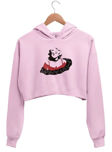 Marilyn artwork Crop Hoodie