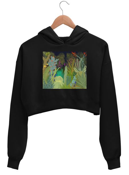 Desert Bloom at Midnight  Crop Hoodie