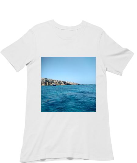 Blue ocean with mountain Classic T-Shirt