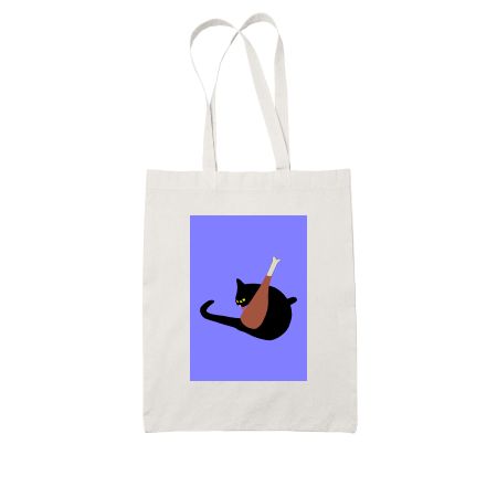 Chicken Leg Cat White Tote Bag