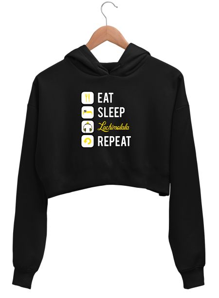 BTS Lachimolala Jimin Meme | Eat Sleep Repeat Crop Hoodie